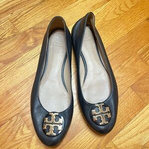 Tory Burch Black and Gold Flats